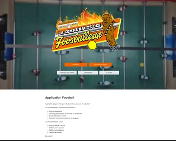 Capture d'écran du site de gestion de tournois de babyfoot