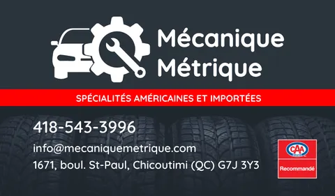 Carte d'affaire Mécanique Métrique