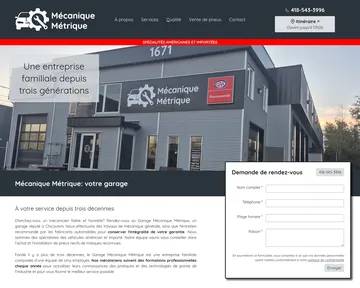 Capture d'écran du site internet mecaniquemetrique.com